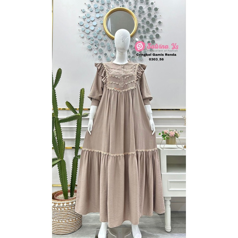GAMIS SALVINA YS krinkle polos rempel renda DEWI