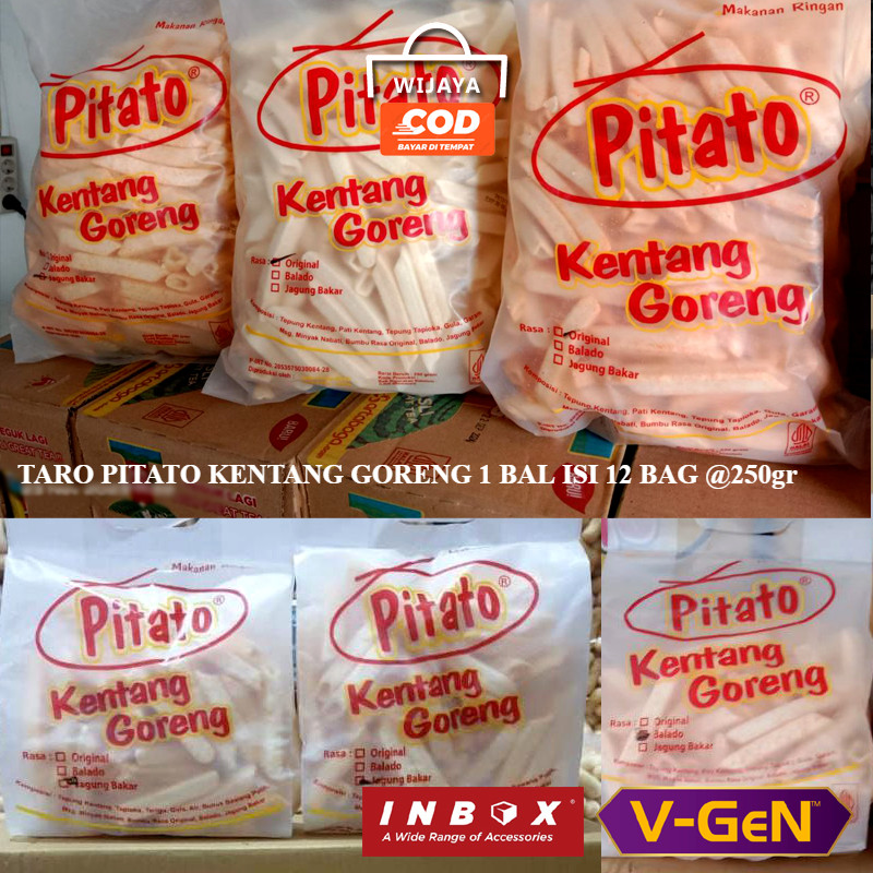 

TARO PITATO KENTANG GORENG 1 BAL ISI 12 BAG @250gr