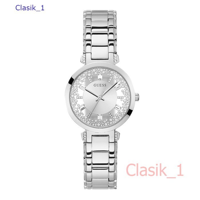 Original 100% Guess GW0470L1  CRYSTAL CLEAR Jam Tangan Wanita Silver