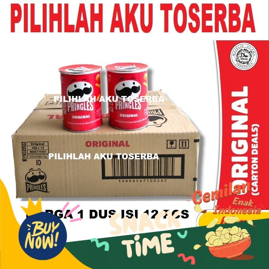 

PROMO SPESIAL Pringles ORIGINAL Keripik Kentang 42 gr - ( HARGA 1 DUS isi 12 )