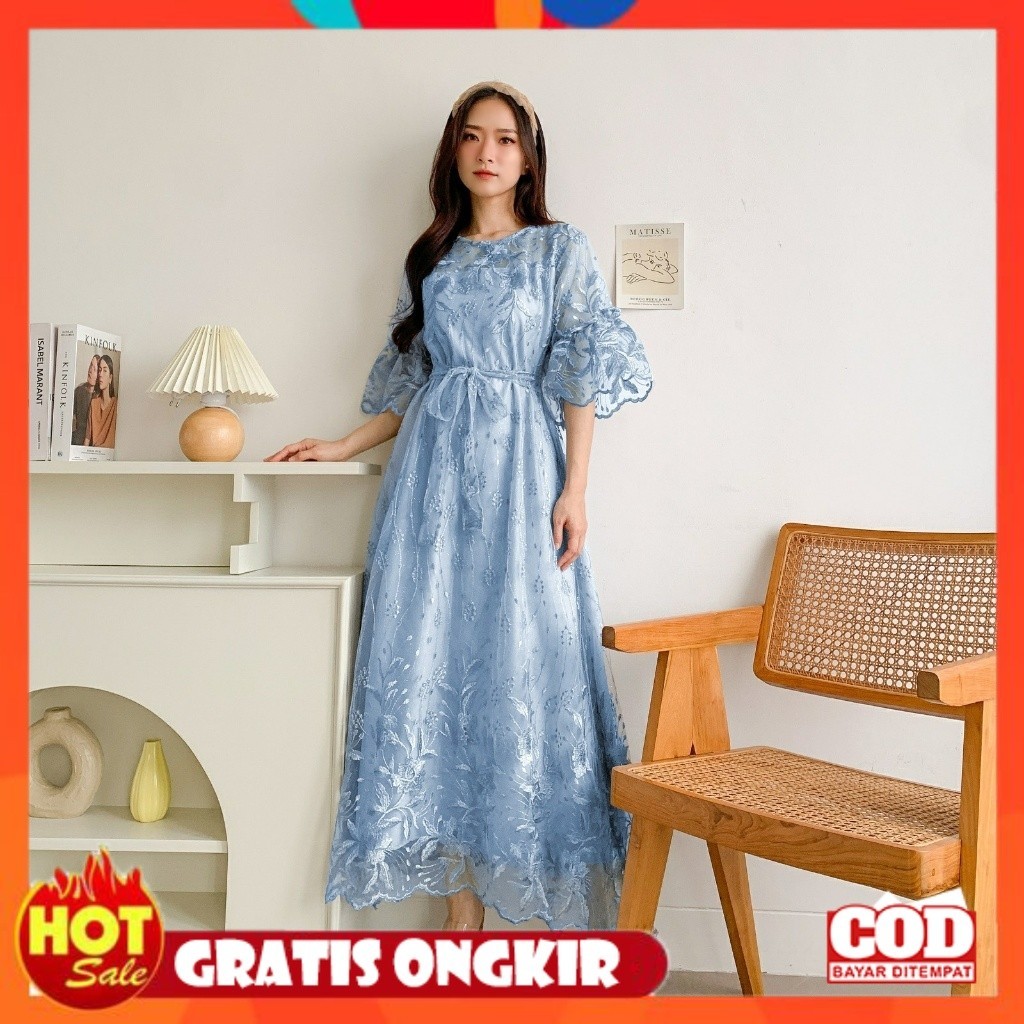 KAIN ADEM HALUS TEBAL / Dress Long Wanita Pesta Party dress kondangan panjang mewah dan elegan terba
