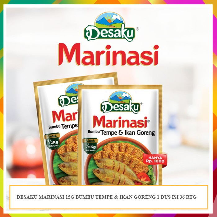 

DESAKU MARINASI 15G BUMBU TEMPE & IKAN GORENG 1 DUS ISI 36 RTG