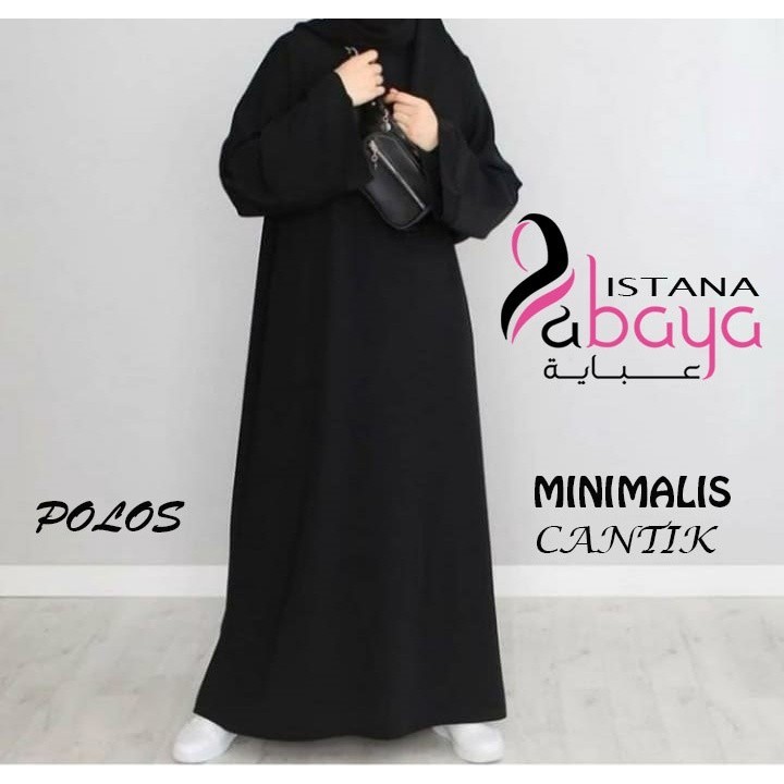 PROMO Gamis Jubah Dress Abaya Syari hitam polos saudi simpel & cantik elegan (busui friendly) baju p