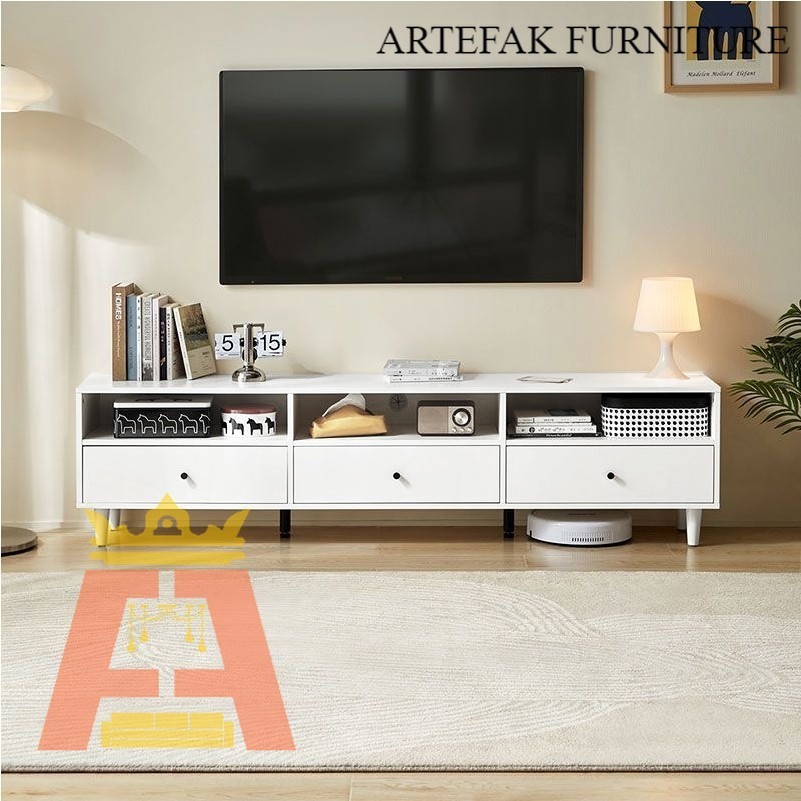 Artefak Furniture Meja TV / 180cm meja Tv / Meja TV  Modern Nordic /Rak Tv Minimalis Kayu Modern Kem