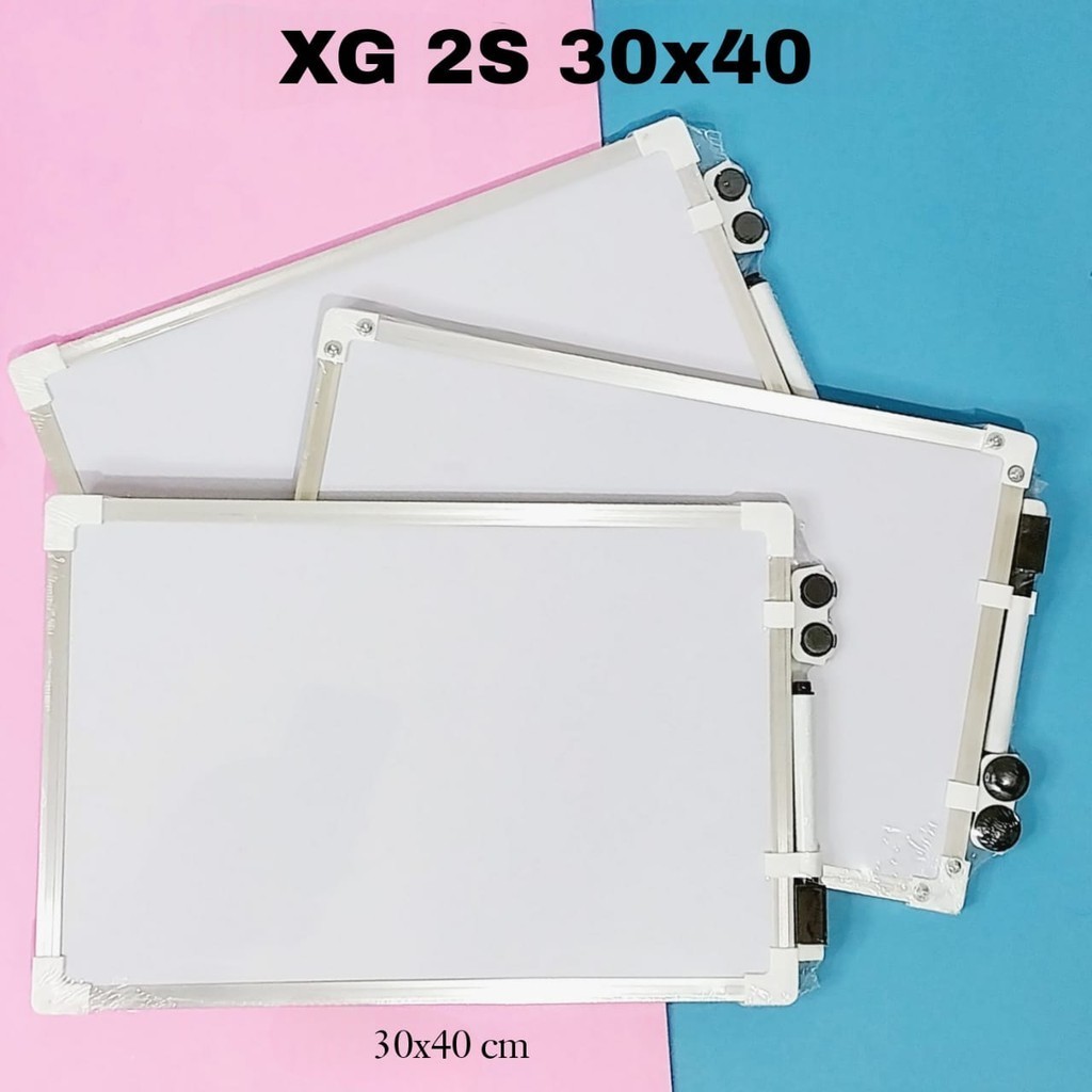 

SOS White Board Polos 2 Sisi 30x40/Papan Tulis Putih/Papan Gantung