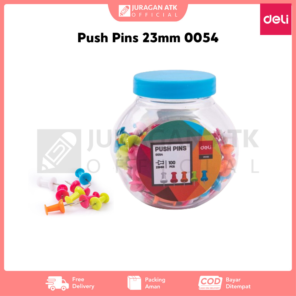 

Push Pins Deli 23mm 100pcs 0054