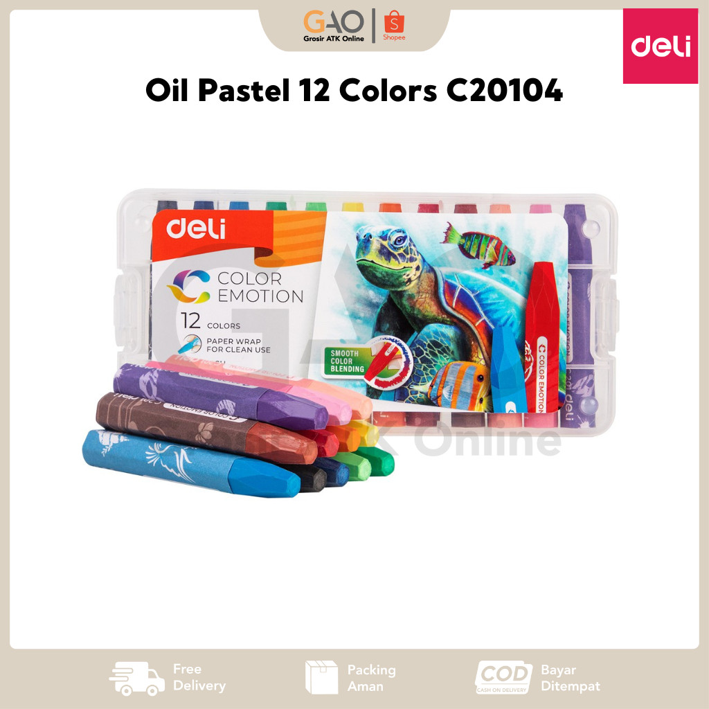 

Oil Pastel 12 Colors Deli C20104 Crayon Deli 12 Warna C201 04