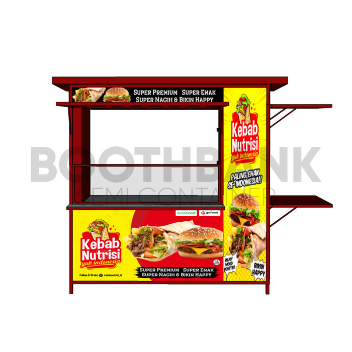Gerobak Jualan Kebab - Kios Jualan Kebab - Booth Gerobak Container