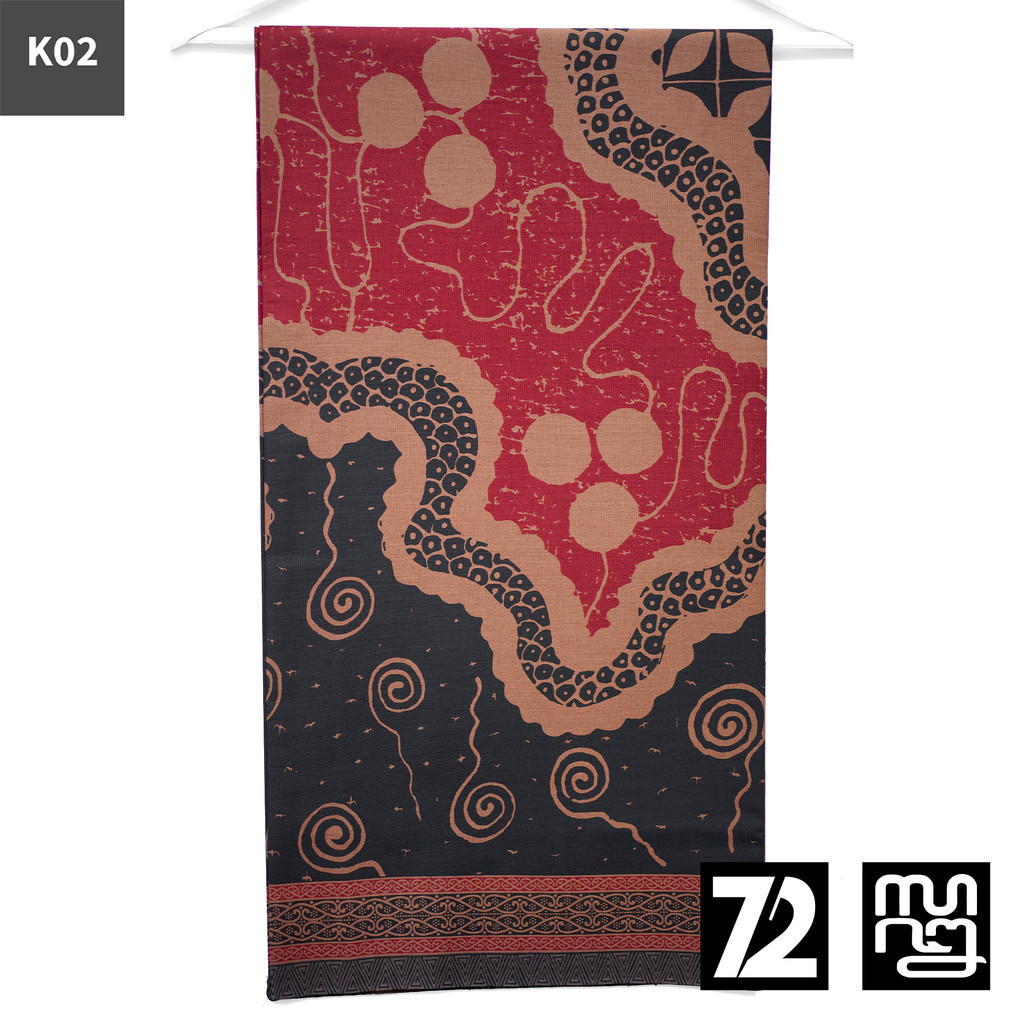 KAIN BATIK KATUN Premium  Motif Abstrak Naga Alam Warna Hitam Merah  724700 Cap 72 Jarik Jarit Sampi