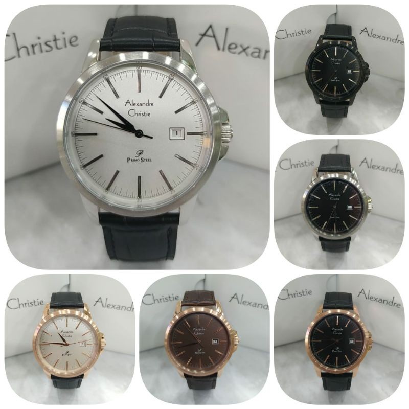 Jam tangan pria Alexandre Christie 1008 AC 1008 AC1008, tali kulit, ORIGINAL, Bergaransi resmi internasional.