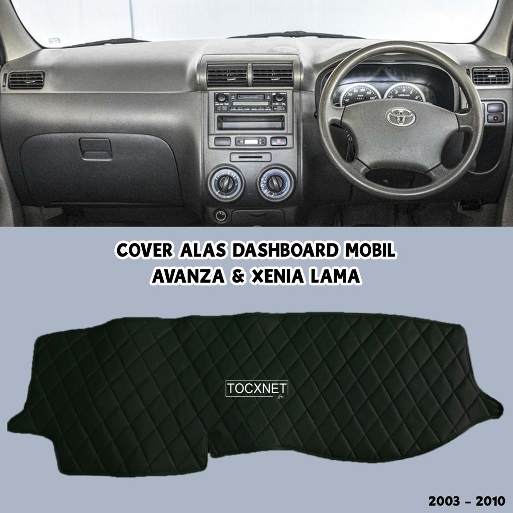 Cover Alas Dashboard Kulit Motif Wajik Avanza Xenia Lama 2003 - 2010 Hitam