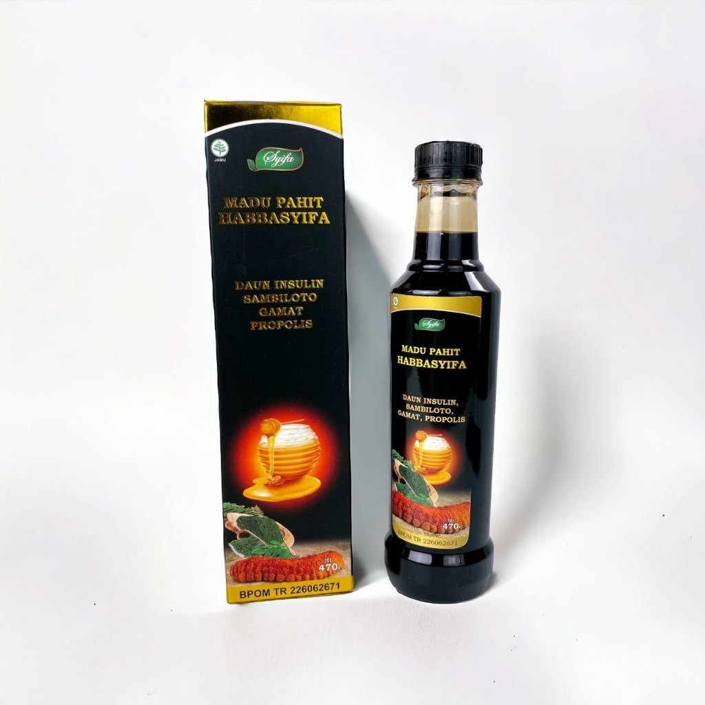 

Madu Hitam Pahit Insulin Plus Propolis Madu Pahit Diabetes Insuline Habbasyifa 470 gr
