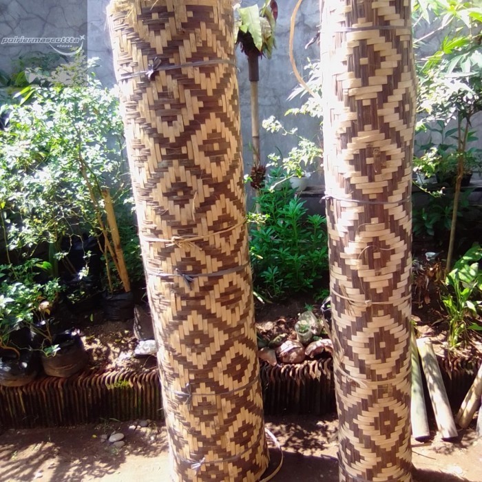 bilik bambu anyaman dinding motif - 100 x 200 cm