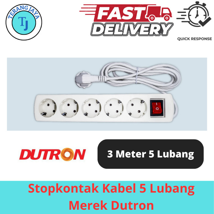 Stopkontak Kabel 5 Lubang 5 Meter Dutron