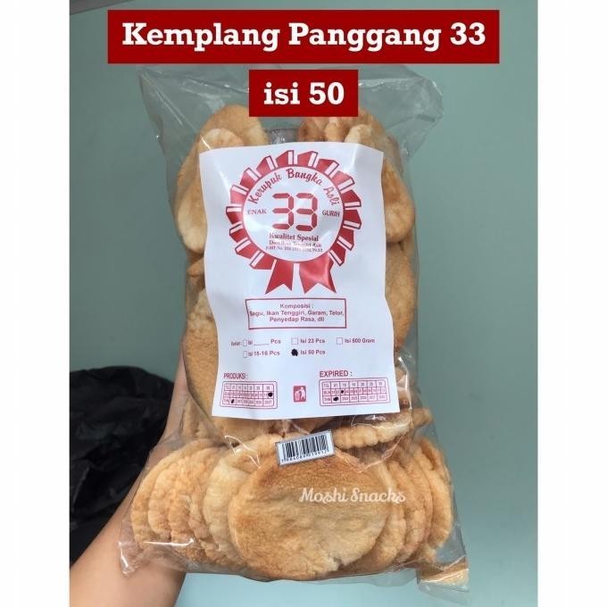 

Kemplang Panggang Cap 33 isi 50 / Kerupuk Tunu Bangka / Krupuk Bakar