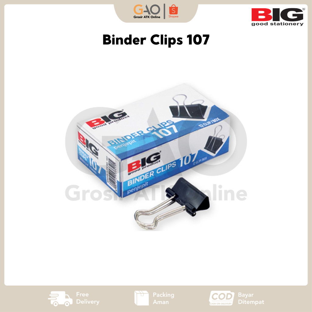 

Binder Clips 107 BIG Penjepit Kertas 107 BIG BC-107