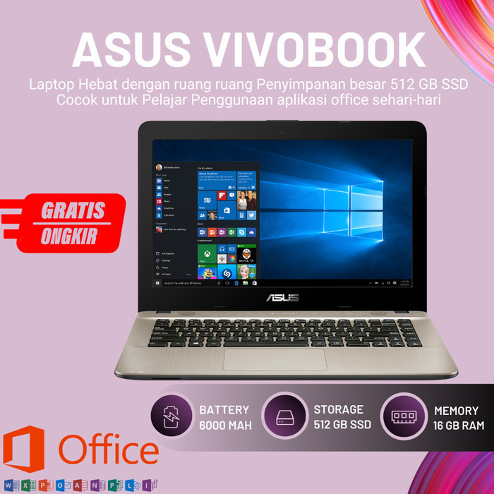 LAPTOP ASUS X441UV CORE I3-7100U | NVIDIA 920MX | 8GB | 512GB SSD