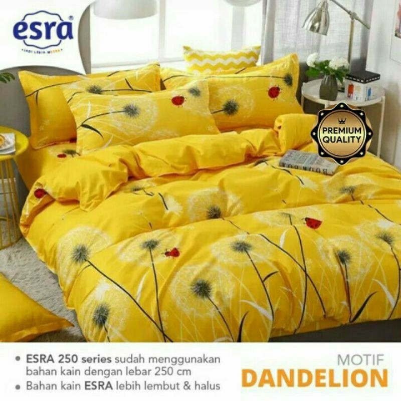 Bedcover + sprei anti geser katun esra motif DANDELION