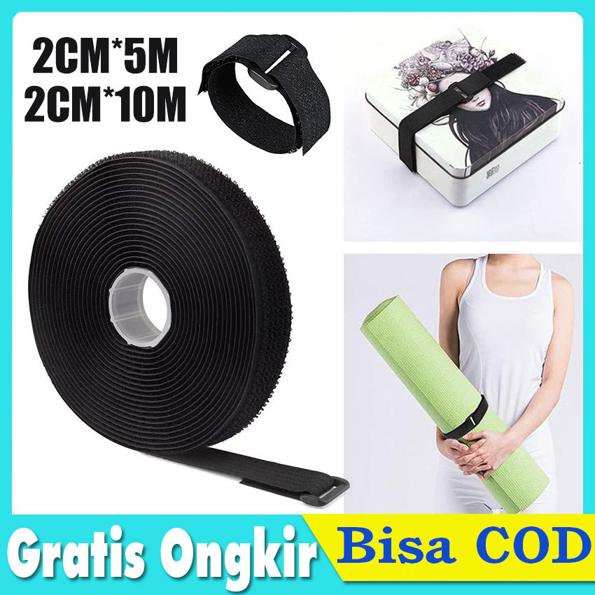 

Velcro hitam L 10m /pita perekat tali gordyn/magic tape/prepet