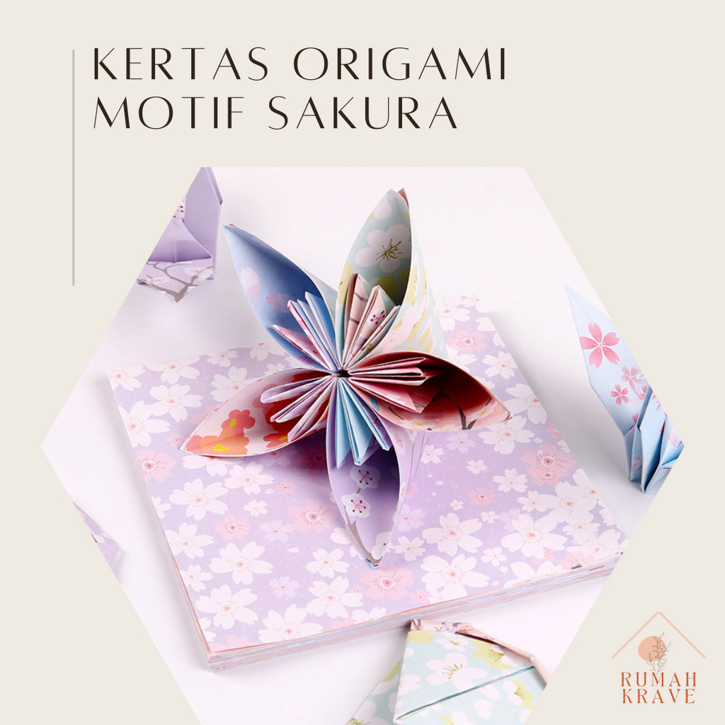 

RUMAH KRAVE - (60pcs) Kertas Origami Motif Sakura Kertas Lipat