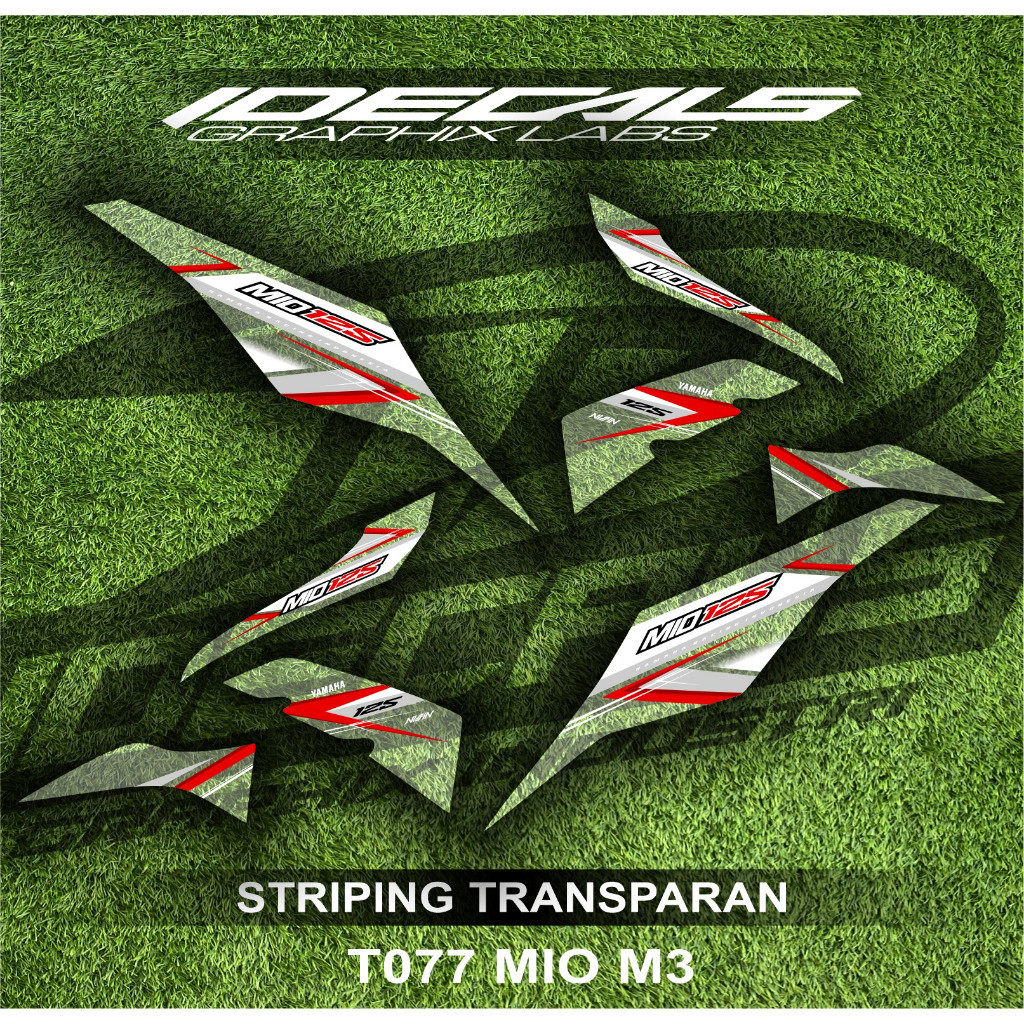 

t0077 sticker striping transparan motor mio m3 motif simple keren kekinian bisa request desain motorcicle