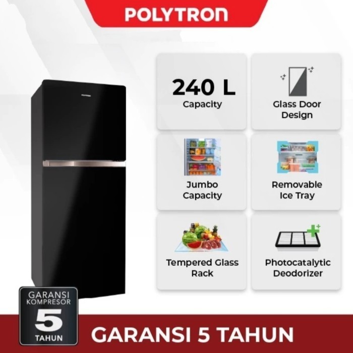 KULKAS 2 PINTU POLYTRON PRW-25MN - 240L