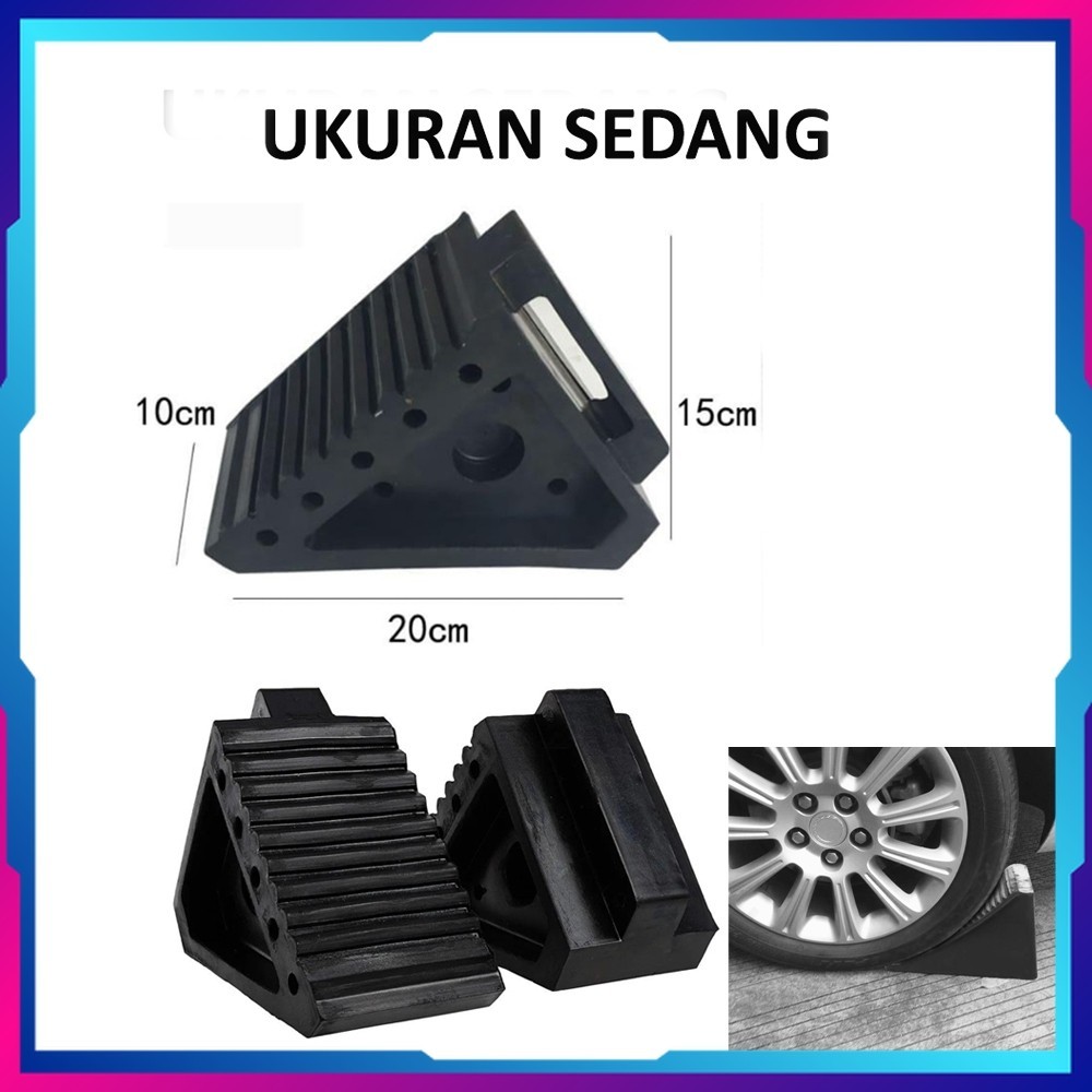 Alat Ganjalan Ban Truk Mobil Motor Ganjal Truck Bahan Karet Rubber Ukuran Sedang