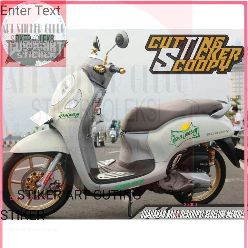 STICKER SCOOPY CUTTING SCOOPY NEW SPRITE MODEL AKSARA JAWA KEREN VIRAL