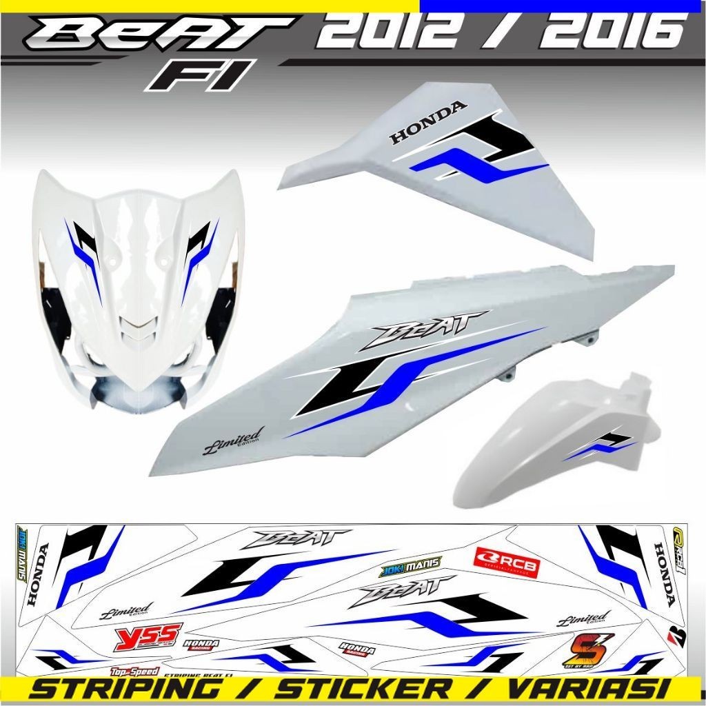 STRIPING VARIASI STIKER MOTOR BEAT FI 2013 2015 2016 POLET BODY BEAT FI STIKER STRIPING