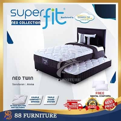SpringBed Comforta Sorong Superfit NEO TWIN Full Set Spring Bed Kasur Tingkat Anak