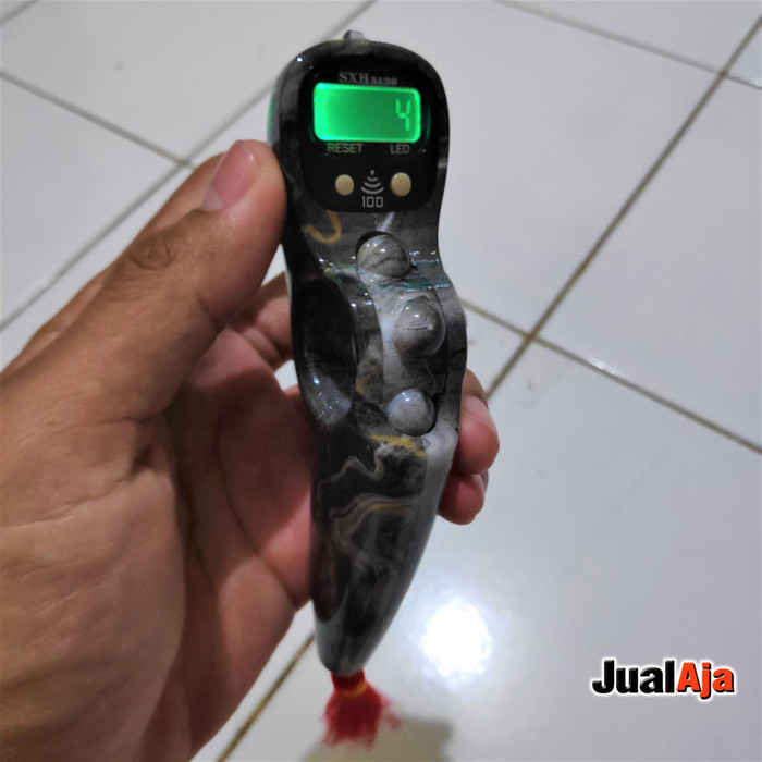Tasbih Digital Motif Marmer Bunyi 100 + Lampu LED  Counter  - Kayu Emas
