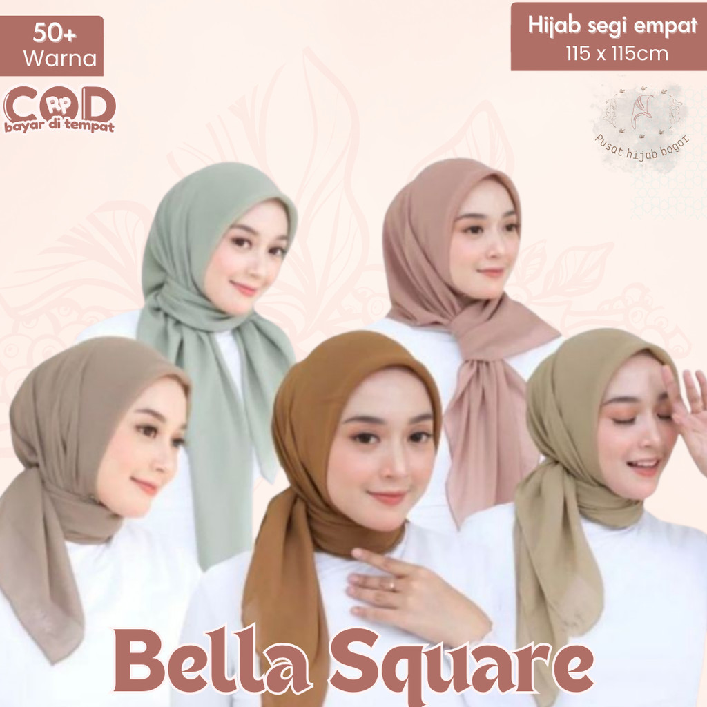 Hijab Bella Square / Bella Square Segi Empat Polycotton