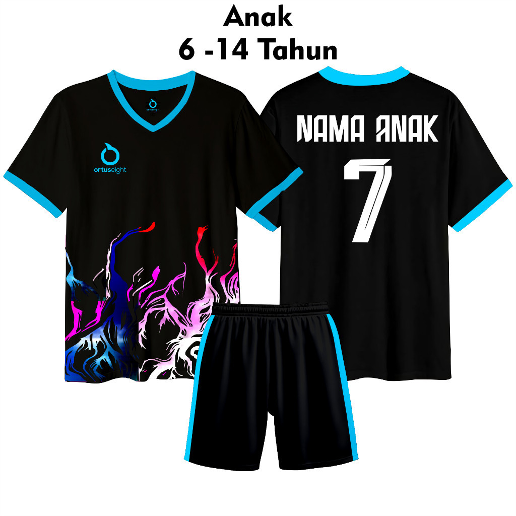 Jersey Konfeksi Langsung FREE Custom Nama Dan Nomor Setelan Baju Bola Anak Sablon Nama + Nomor Jerse