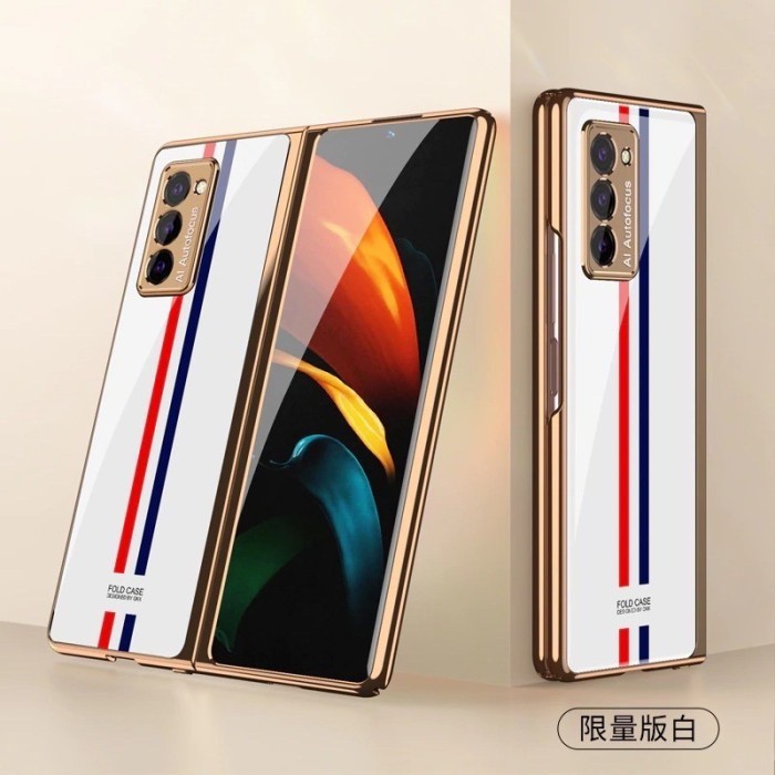 Golden Line Glass Case for Samsung Z Fold 2 Casing