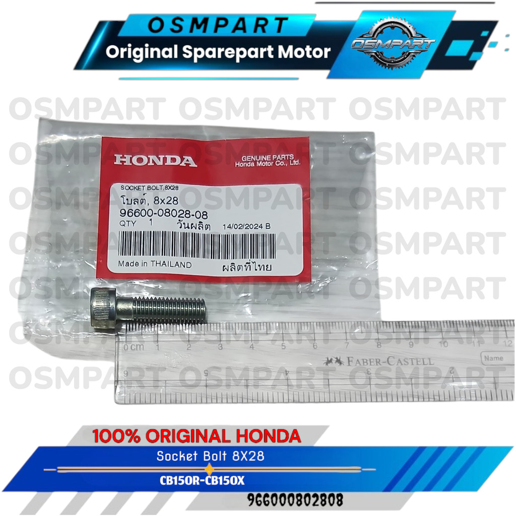 BAUT RAISER STANG SOCKET BOLT 8X28 CB150R STREETFIRE CB150X HONDA 966000802808 ORIGINAL
