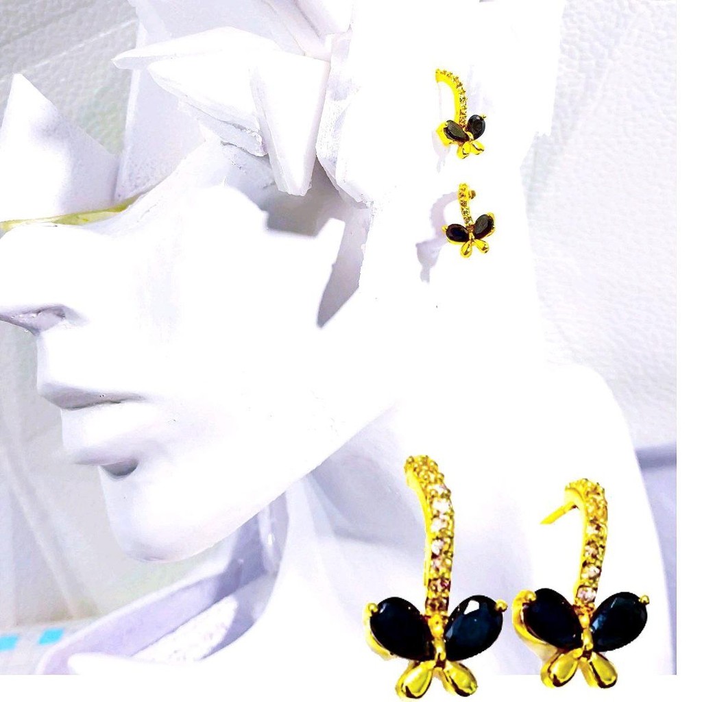 Anting import PeGasus hitam gold tidak bisa hitam anti karat produk premium andalan Paris