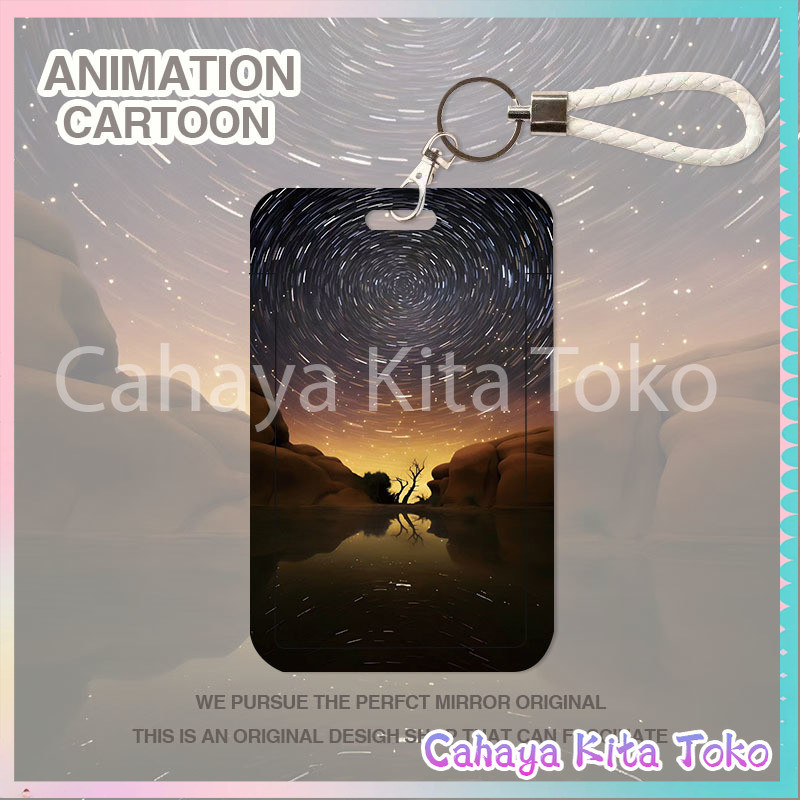 

ID CARD HOLDER/SARUNG KARTU/pesanan Hadiah Khusus/SUPPORT HARGA GROSIR/Langit bintang dengan aurora planet