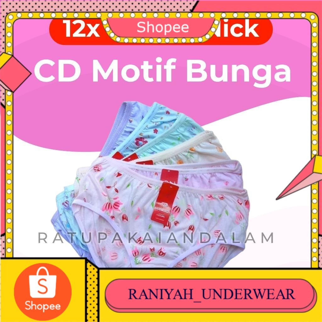 (1 LUSIN) CD WANITA GOLDEN NICK MOTIF BUNGA 937 - CD JUMBO XXL - CELANA DALAM WANITA - Ratupakaianda