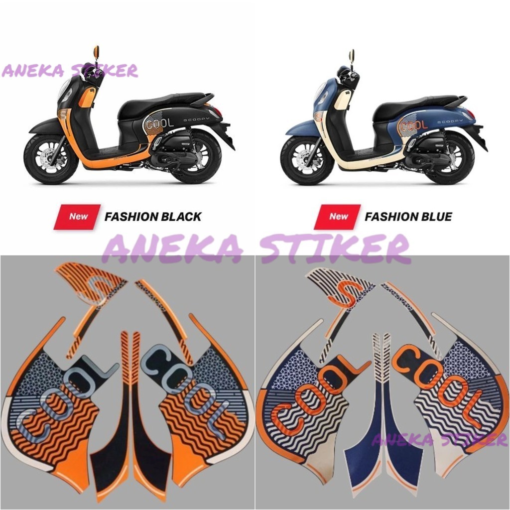 Striping stiker polet list motor Honda Scoopy 2021 2022 sporty fashion FullSet body standar terbaik