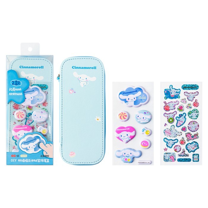 

Kotak Pensil Anak DIY Stiker Water Proof Dua Tingkat Kuromi Melody - ST Cinnamoroll