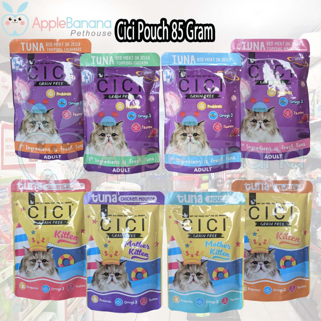 Cici Pouch Sachet Wet Food 85 gram Makanan Basah Kucing Murah / Cici Wet Food Sachet pouch/ Makanan 