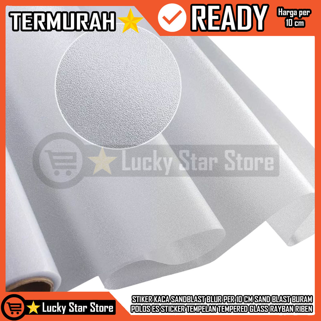 Sand Blast Buram Polos Es Lebar 152cm Per 10 Cm Stiker Kaca Sandblast Blur Sticker Tempelan Tempered