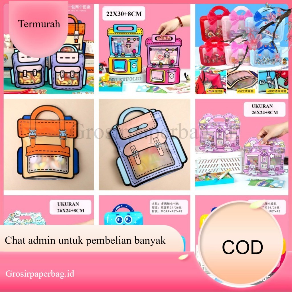

Bingkisan Plastik Goodie Bag Ziplok 3D Anti Air -standing Pouch Goodie Bag Tas Kado Dengan Desain 3D Dan Pelindung Air, Pilihan Ideal Untuk Bingkisan Anda