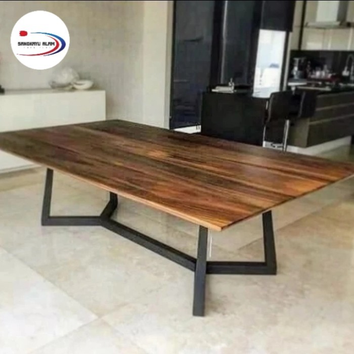 

GFJ meja makan kayu mahoni ukuran 170×80×75cm