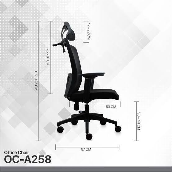 Fantech OCA258 / OC-A258 Kursi Kantor Office Chair - OCA-258, Hitam