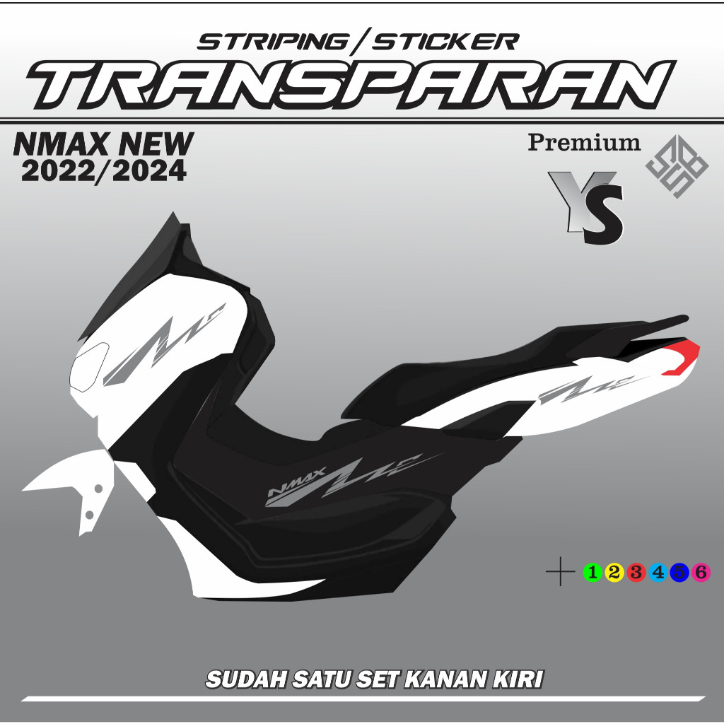 NMXV10 TRANSPARAN Sticker Striping Variasi All Nmax New 2020-2024 ABS- Non ABS Absrak TRANSFARAN