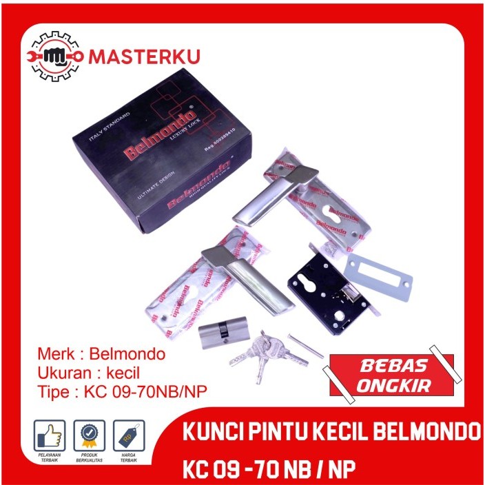 Kunci Pintu Kecil Belmondo KC 09–70NB/NP/Kunci Pintu Set/Door Lock Set/Handle Lock Set/Kunci Pintu