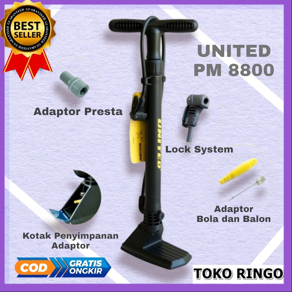 Pompa United PM - 8800 Angin Ban Sepeda Bola Balon dan Mainan Tiup