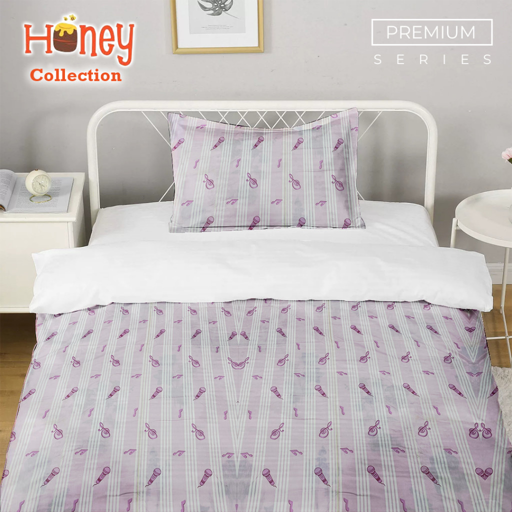 Sentosa Collection Singgle Bed Motif Icon Musik & Melody By Honey Collection Free Sarung Bantal & Gu