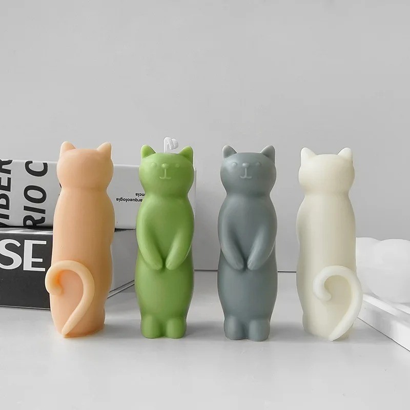 

Cartoon Kitten Silicone Mold Handmade Aromatherapy Candle Plaster Ornament Mould DIY Cute Cat Crafts Making Molds
